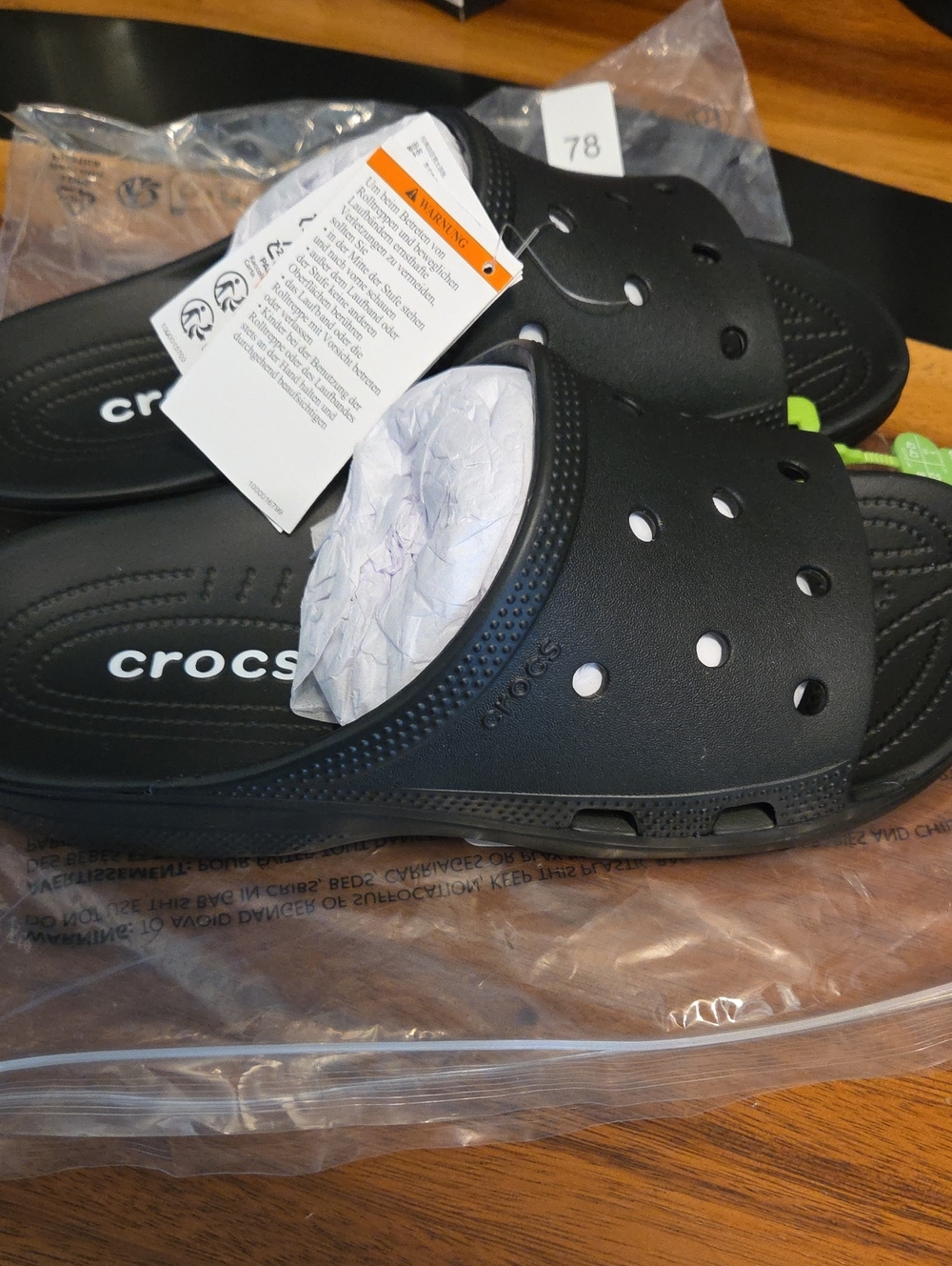 CROCS Black Classic Slide Clogs Men's size 9 - Picture 5 of 5